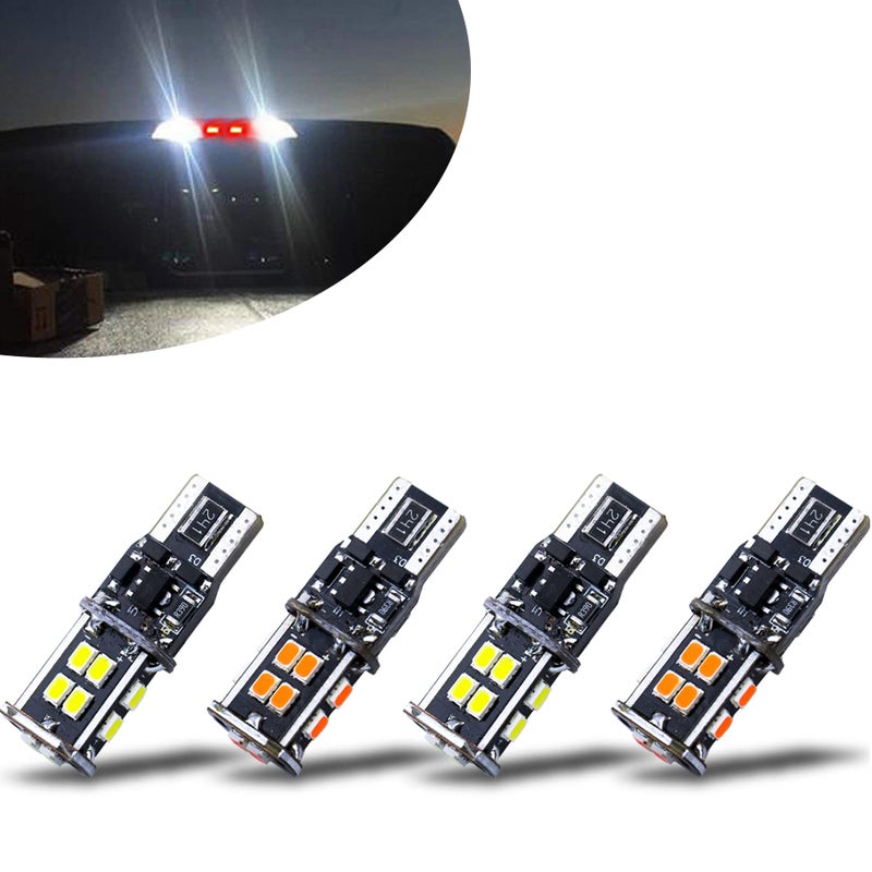 KISLED 12-24V Extremely Bright 194 912 921 168 175 2825 W5W T10 T15 LED Bulbs Fit for Chevrolet Dodge Ford GMC Honda Nissan Toyota Truck 3rd Brake Lamp Cargo Lights, White/Red - Image 1